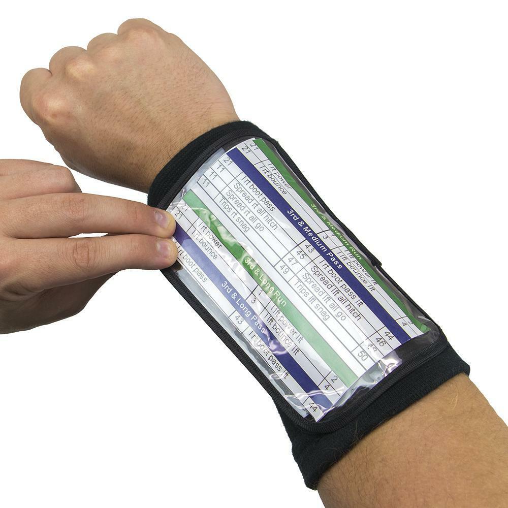 Crown Sporting Goods 3-Panel Football Quarterback Playbook Wristband, 6.5