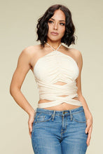 Load image into Gallery viewer, Crop Halter Top White
