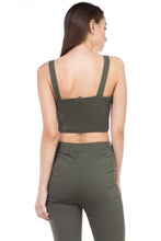 Load image into Gallery viewer, Sweetheart Button Down Crop Top Green
