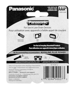 Panasonic 4pc AAA Super Heavy Duty Batteries Pack