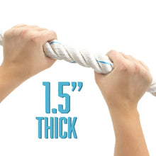 Load image into Gallery viewer, Crown Sporting Goods Braided 1.5&quot; Thick Gym Climbing Rope with Metal Eyehook
