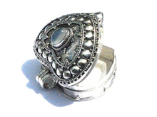 Load image into Gallery viewer, Sterling Silver Bali Heart Prayer Box Pendant With Simulated Moonstone 
